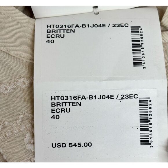 Isabel Marant Étoile Britten Blouse In Ecru Cotton With Embroidery NWT Size 40/M - Picture 12 of 14